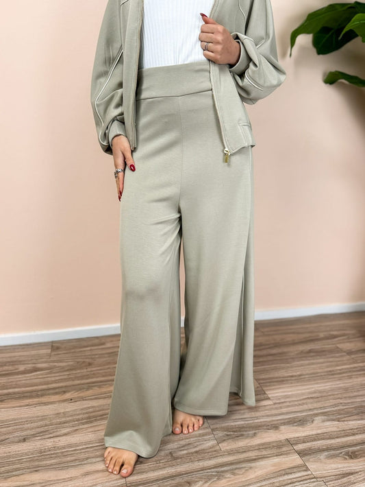 Pantalone scuba palazzo - SALVIA
