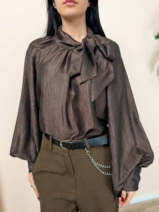 Camicia fiocco in crepes - MORO
