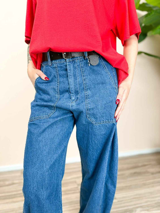 Pantalone jeans ovetto - STONE WASH