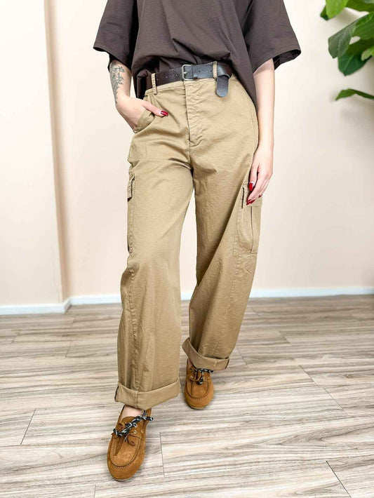 Pantalone con tasconi - BEIGE