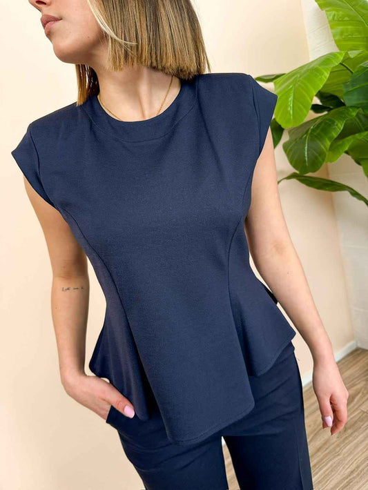 Casacca volant punto milano - BLU