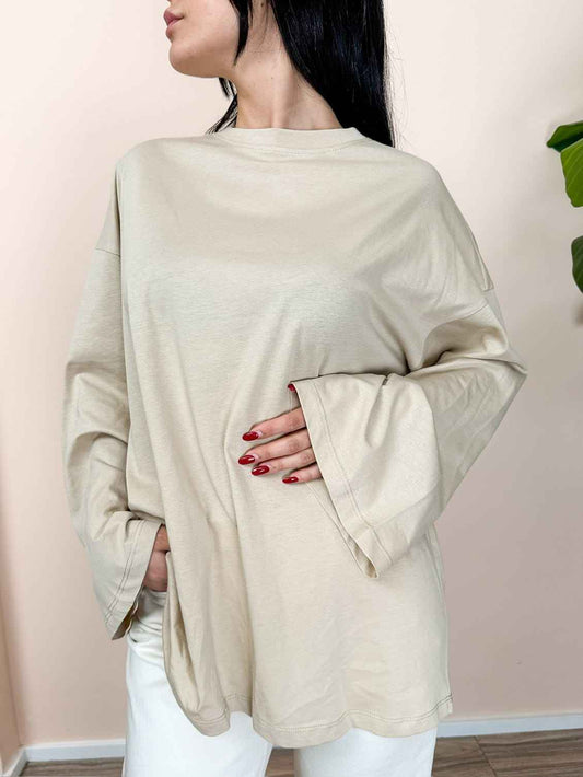 Maglia over m/lunga - BEIGE