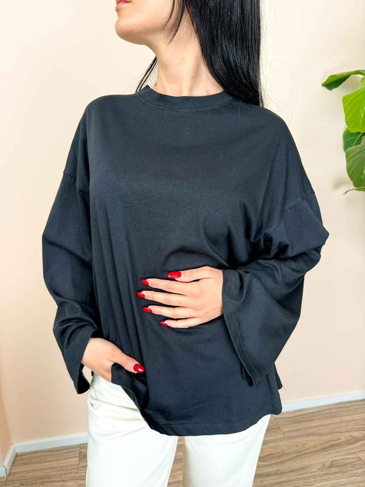 Maglia over m/lunga - NERO