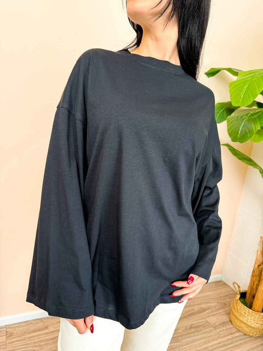 Maglia over m/lunga - NERO