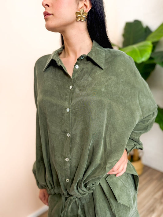 Camicia in cupro - MILITARE