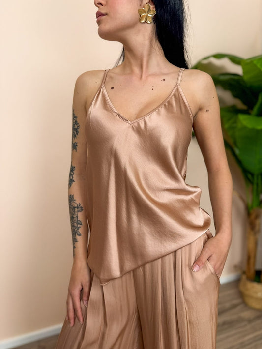 Top bretelle in viscosa - BLUSH