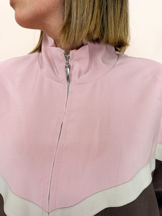 Bomber fantasia in viscosa - ROSA/MARRONE