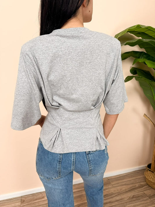 T-Shirt drappeggio - GRIGIO