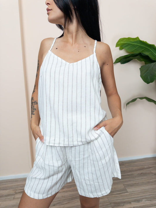 Top Almira in lino - BURRO