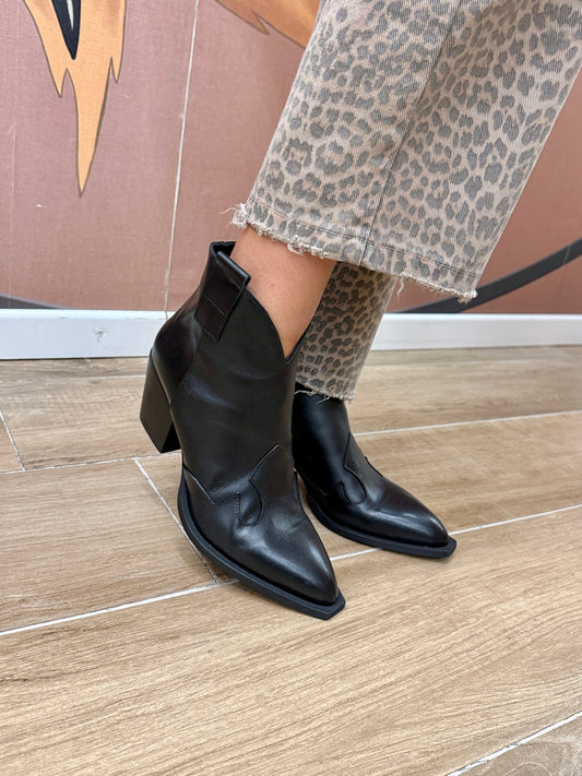 texano in pelle - NERO