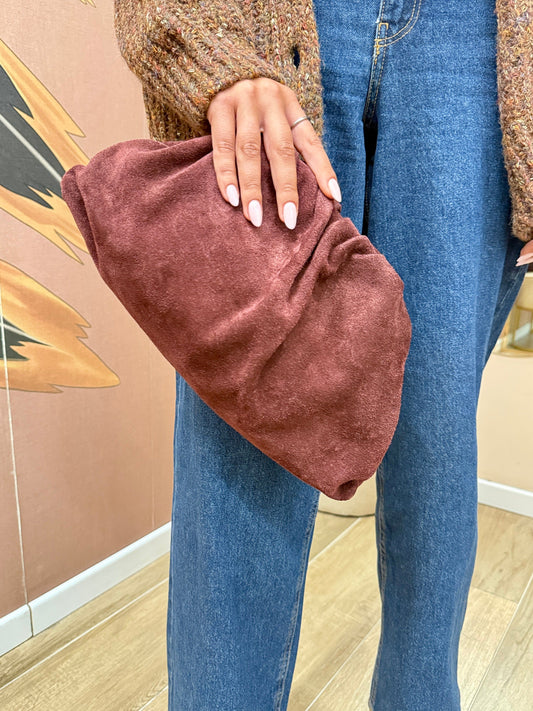 pochette in camoscio misura large - VINO