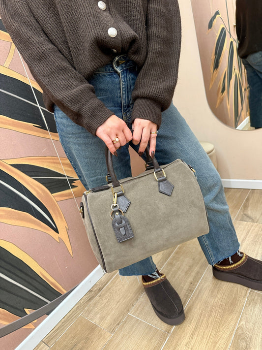 Bauletto medio in camoscio - TORTORA