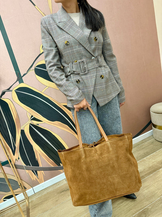 shopping maxi in pelle - CUOIO