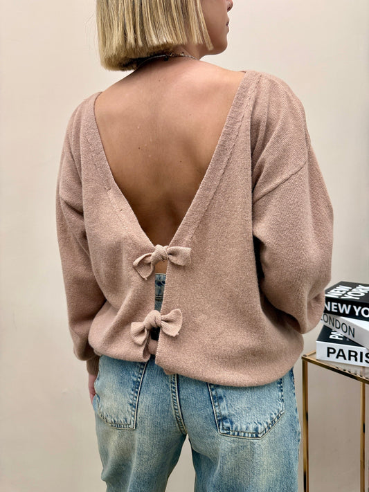 Pull con fiocchi dietro - CAMMELLO