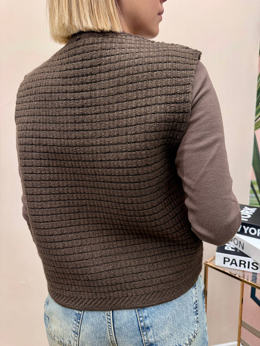 Gilet in maglia - MORO