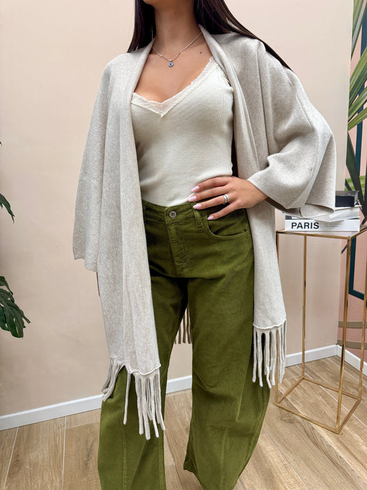 Kappa con frange - BEIGE