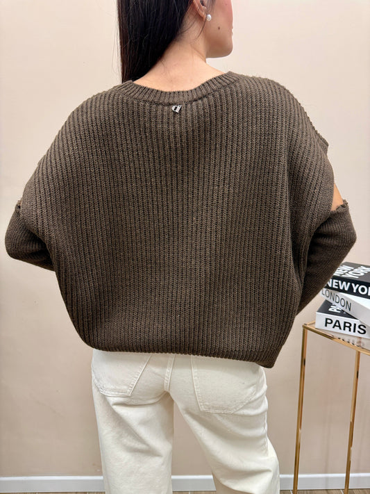 Pull quadri misto lana - MORO