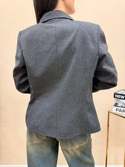 Giacca in lana slim - ANTRACITE