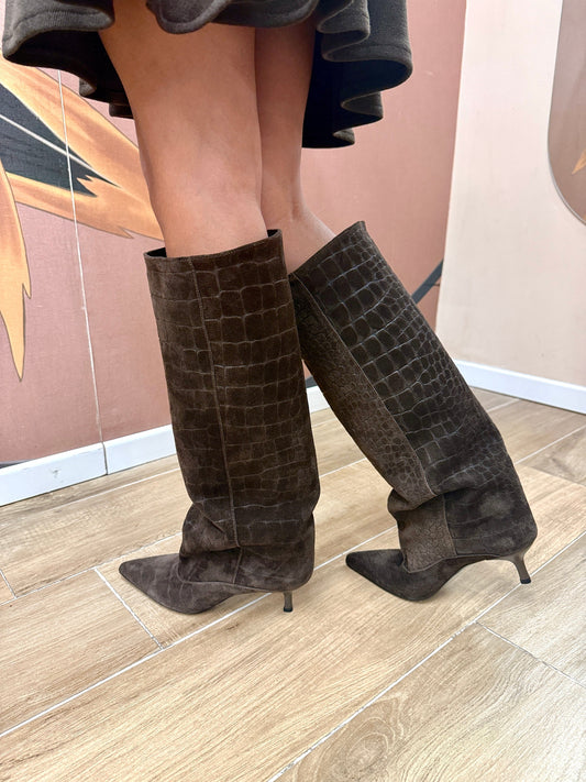 Stivale in camoscio - MORO