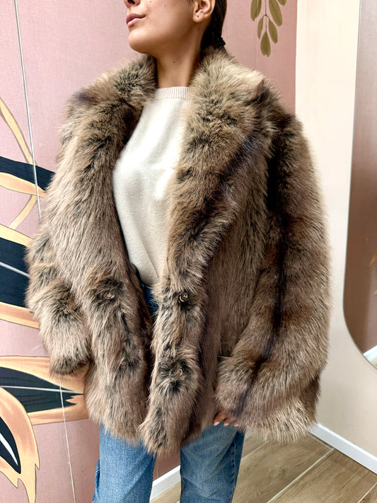 Giacca in ecopelliccia - MORO