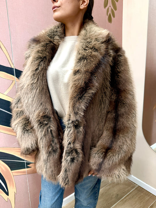 Giacca in ecopelliccia - MORO