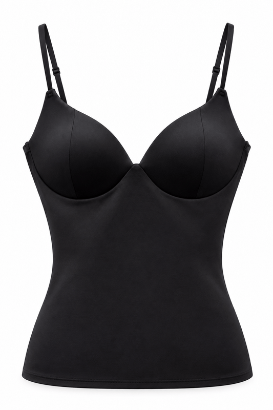 Top con coppetta - NERO