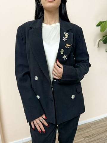 Giacca scatetta doppiopetto - NERO