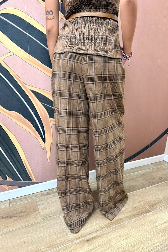 pantalone quadri - CAMMELLO