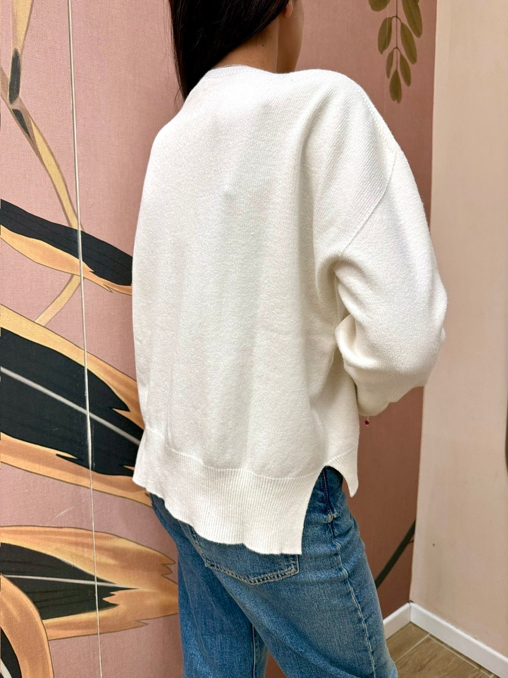 Pull girocollo in viscosa - BURRO