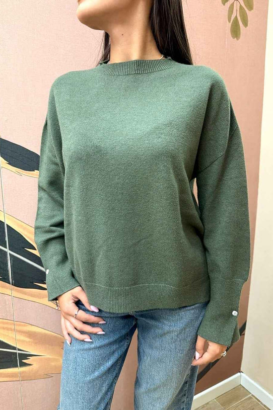 Pull girocollo in viscosa - MILITARE
