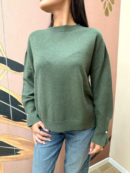 Pull girocollo in viscosa - MILITARE