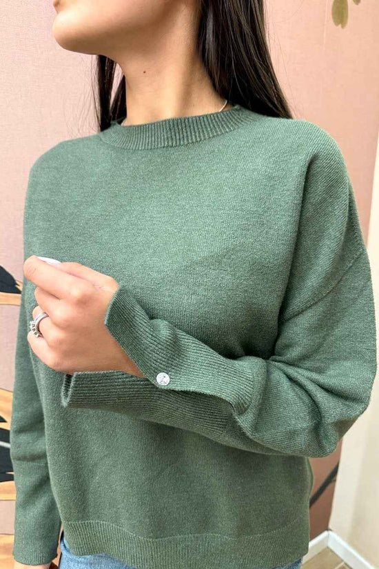 Pull girocollo in viscosa - MILITARE