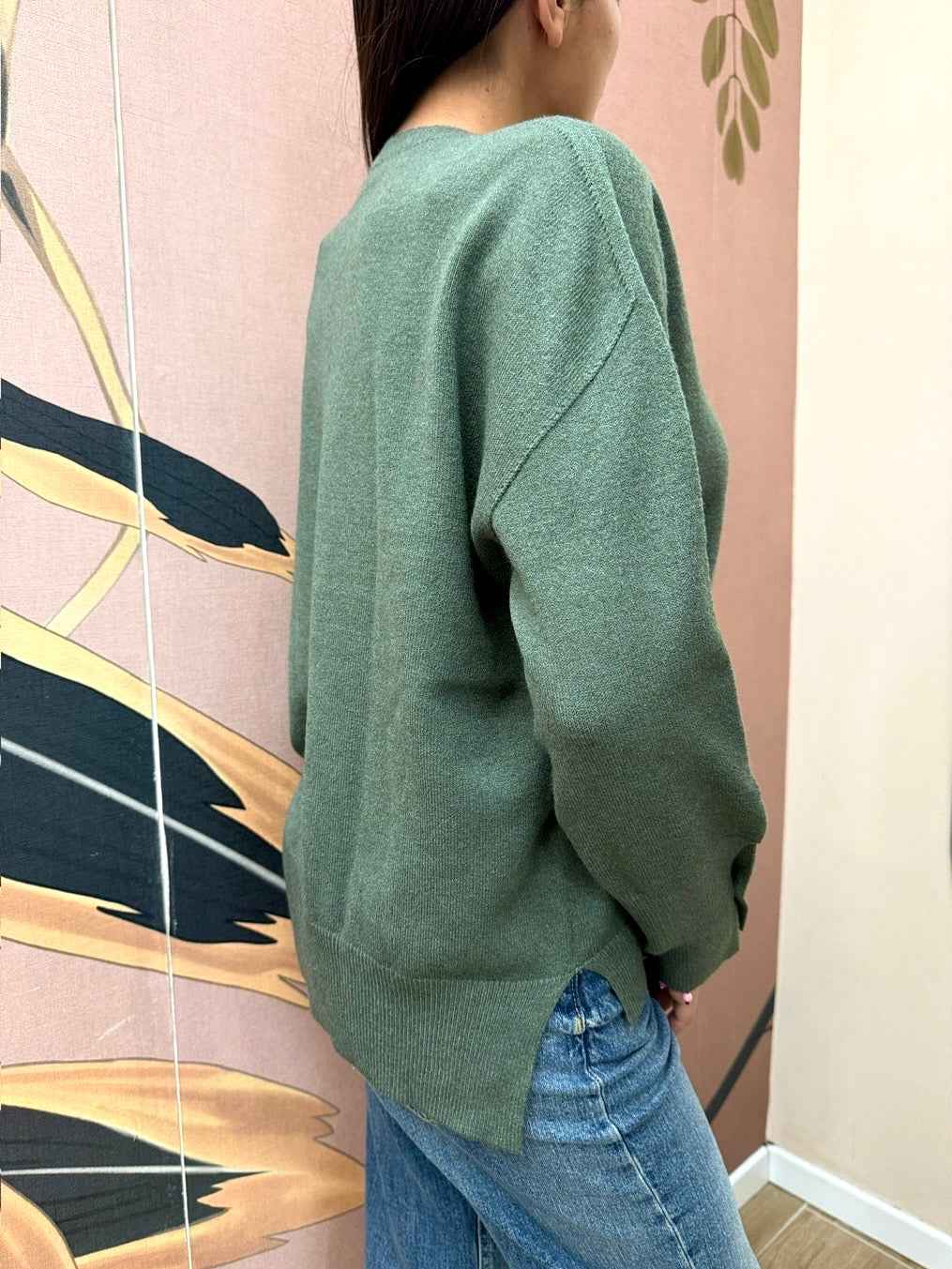 Pull girocollo in viscosa - MILITARE