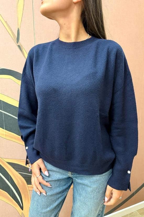 Pull girocollo in viscosa - BLU