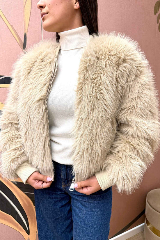 Bomber ecopelliccia - BEIGE