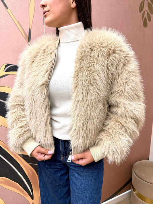 Bomber ecopelliccia - BEIGE