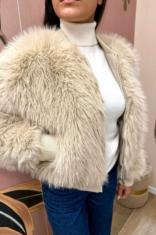 Bomber ecopelliccia - BEIGE