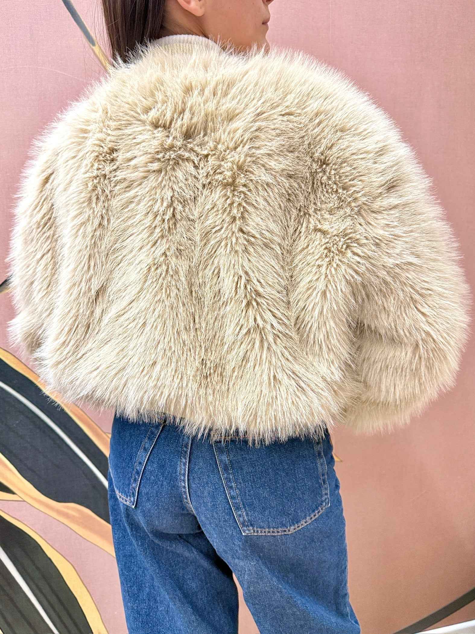 Bomber ecopelliccia - BEIGE