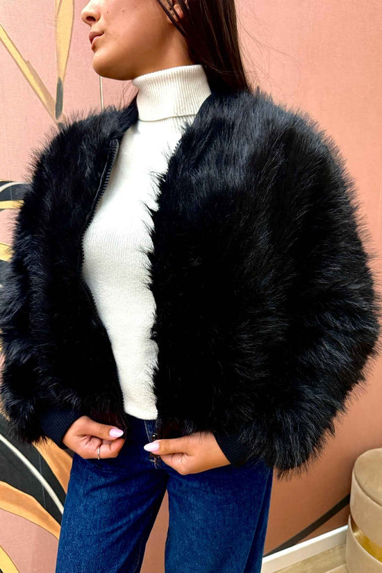 Bomber ecopelliccia - NERO