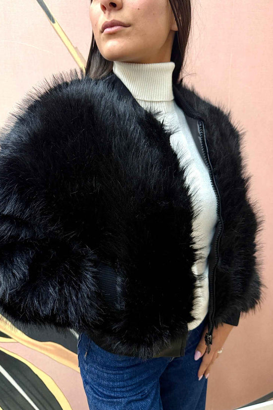 Bomber ecopelliccia - NERO