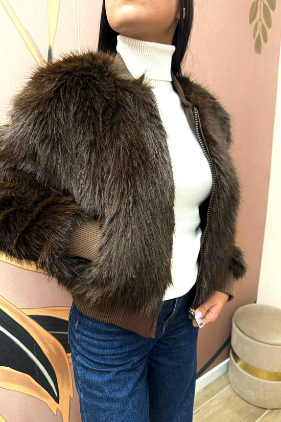 Bomber ecopelliccia - MORO