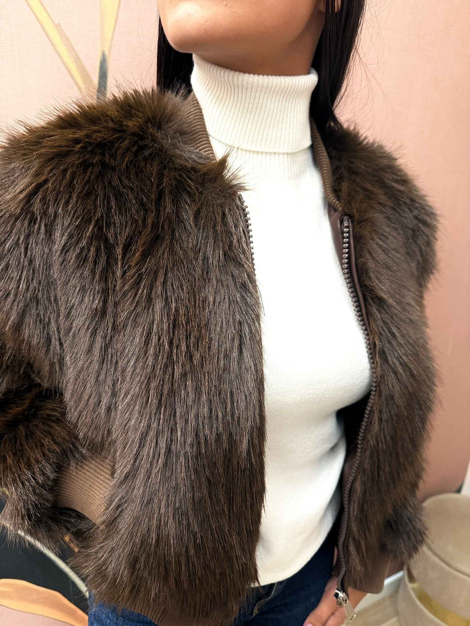 Bomber ecopelliccia - MORO