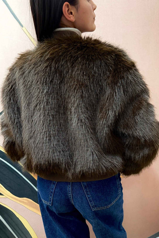 Bomber ecopelliccia - MORO