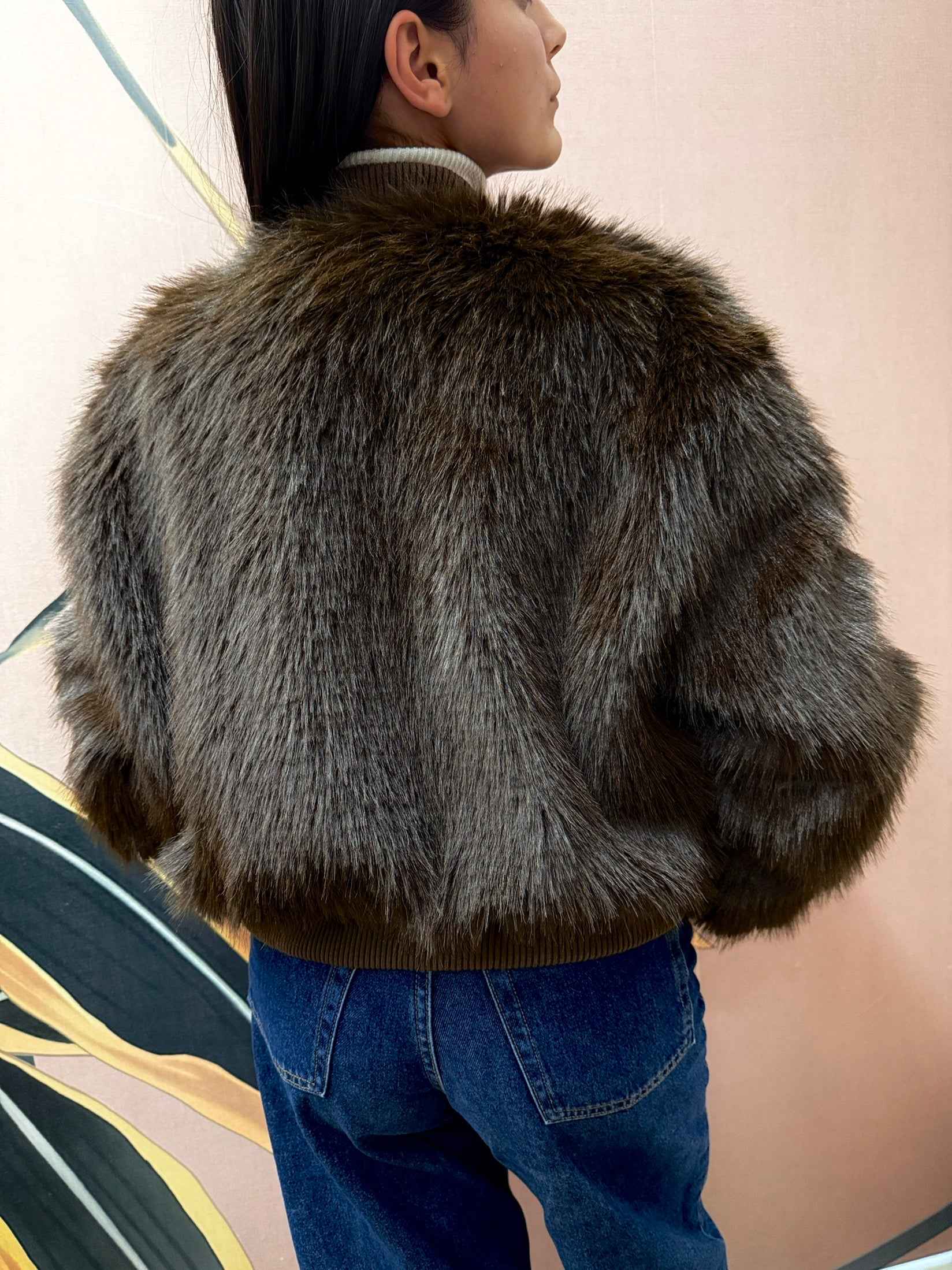 Bomber ecopelliccia - MORO