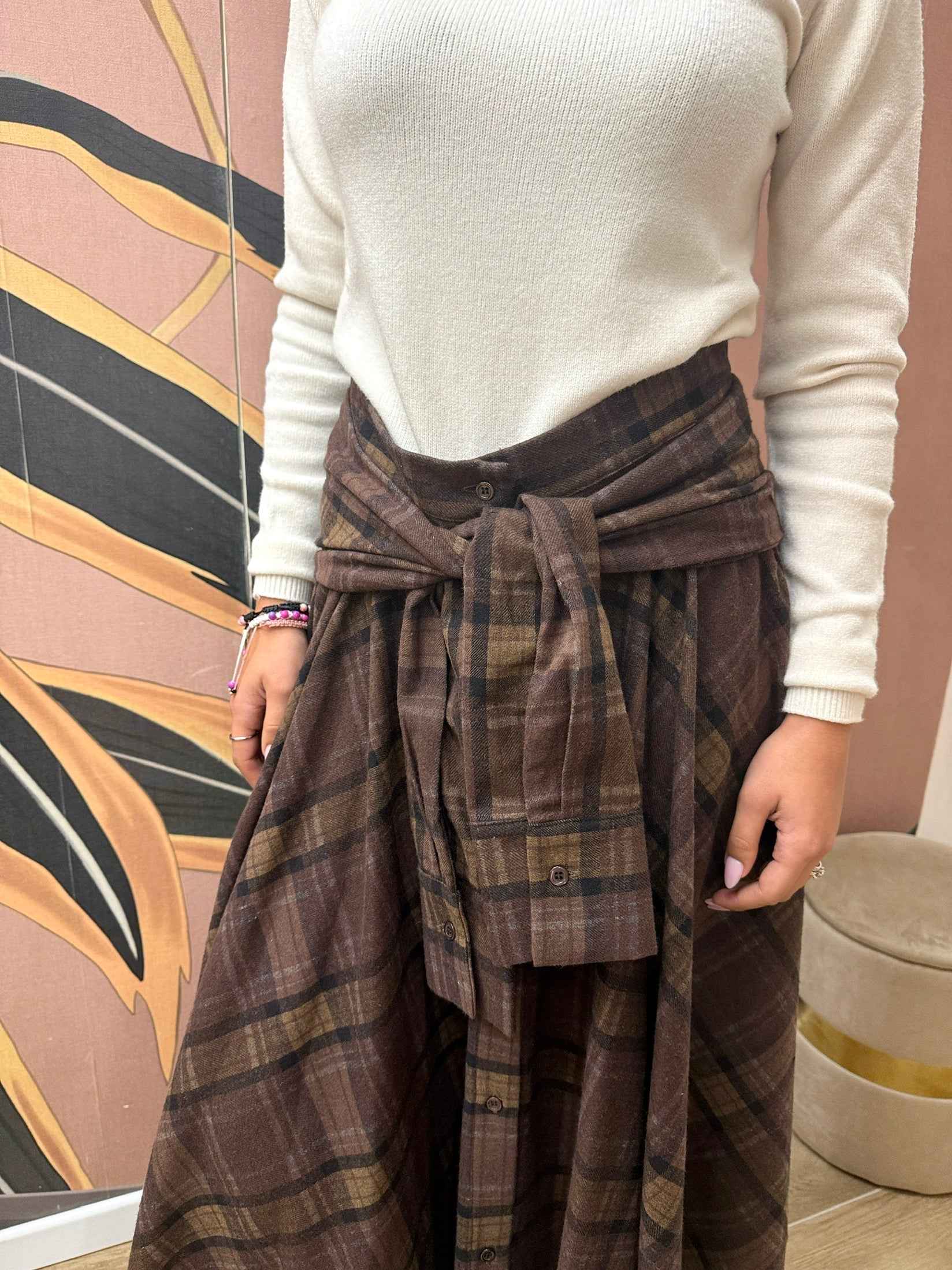 Gonna camicia - MORO