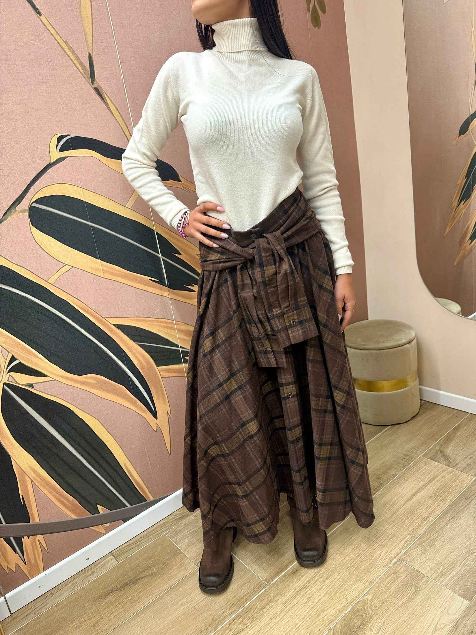 Gonna camicia - MORO