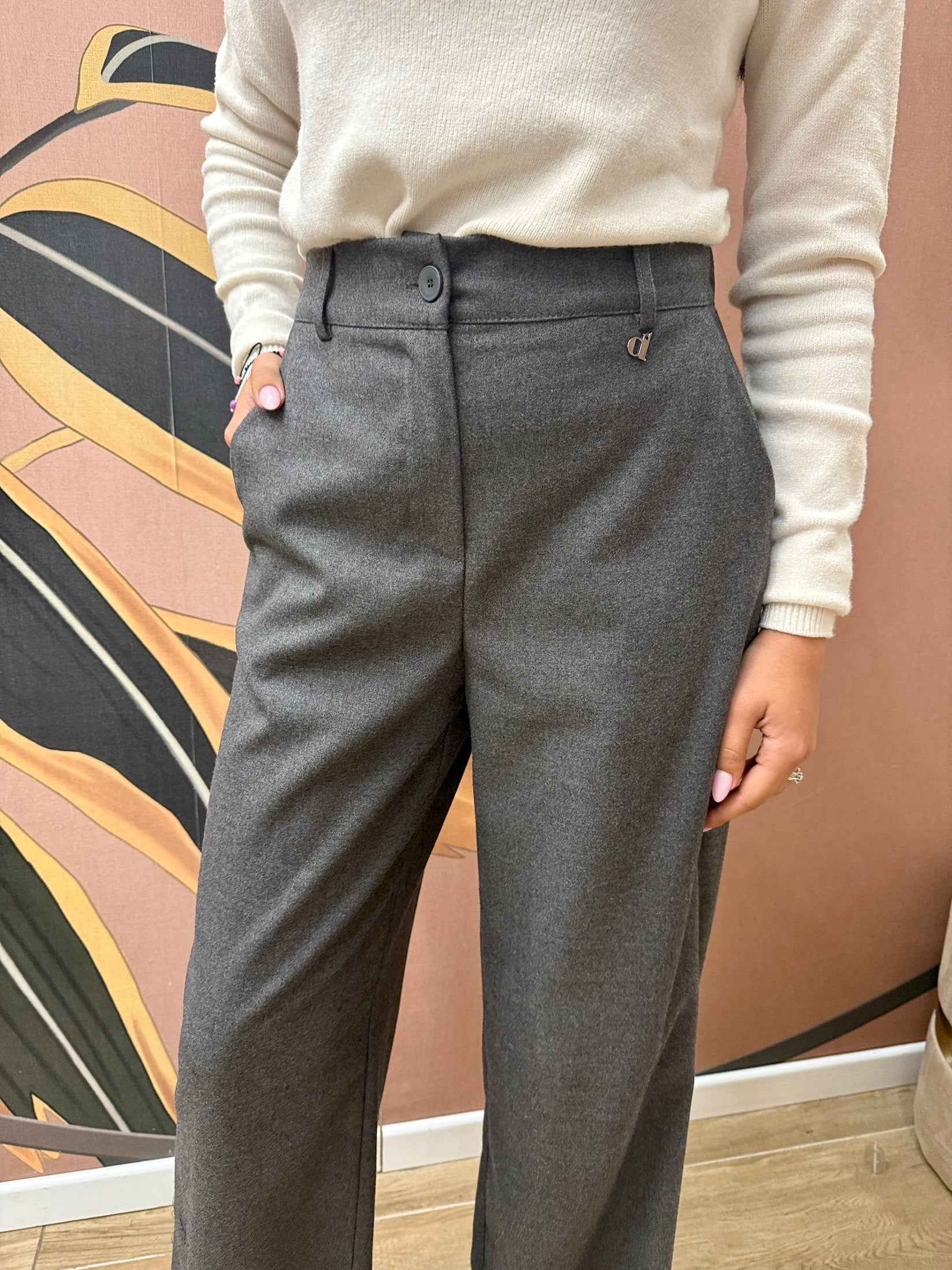 Pantalone palazzo - ANTRACITE