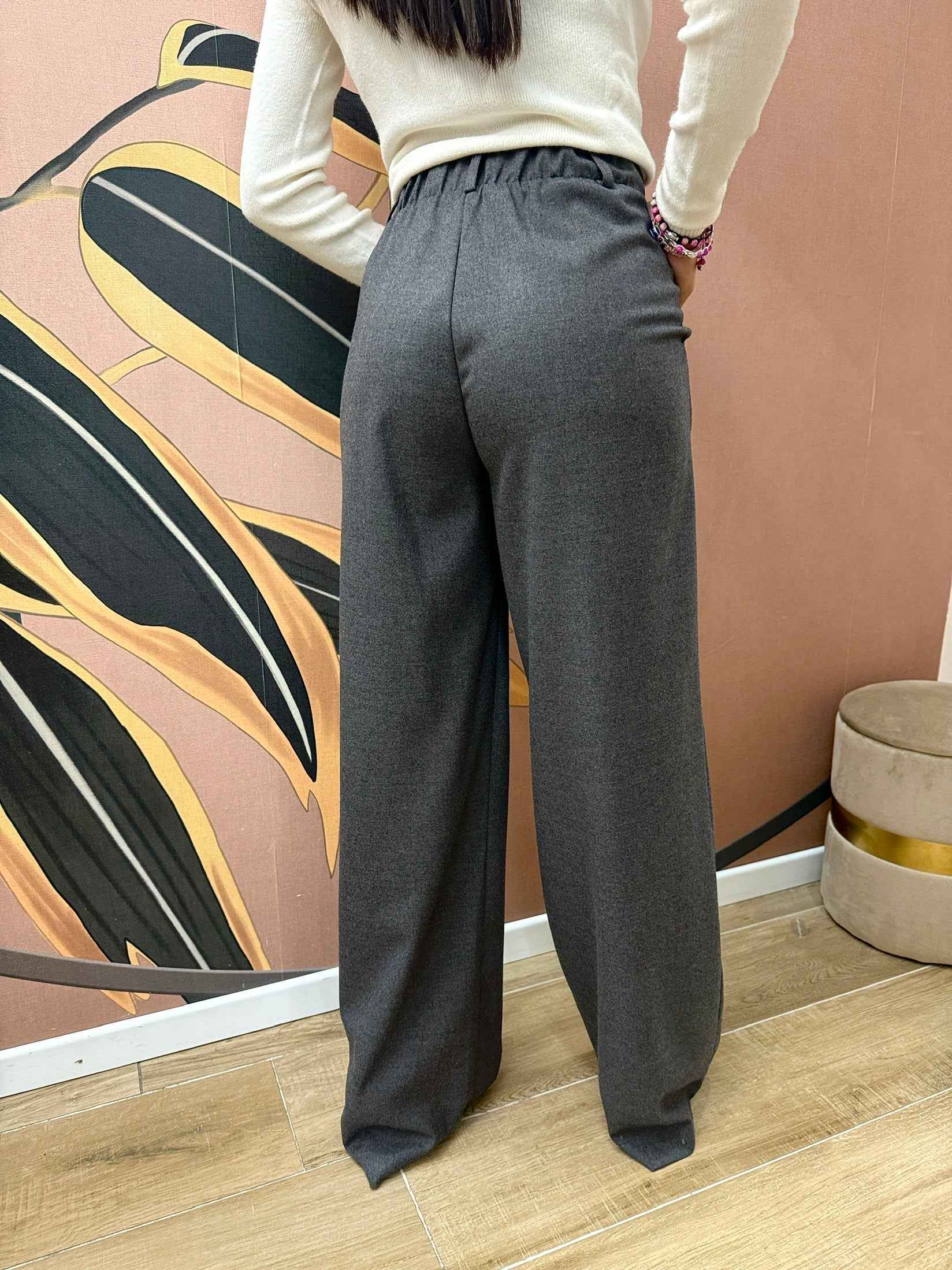 Pantalone palazzo - ANTRACITE