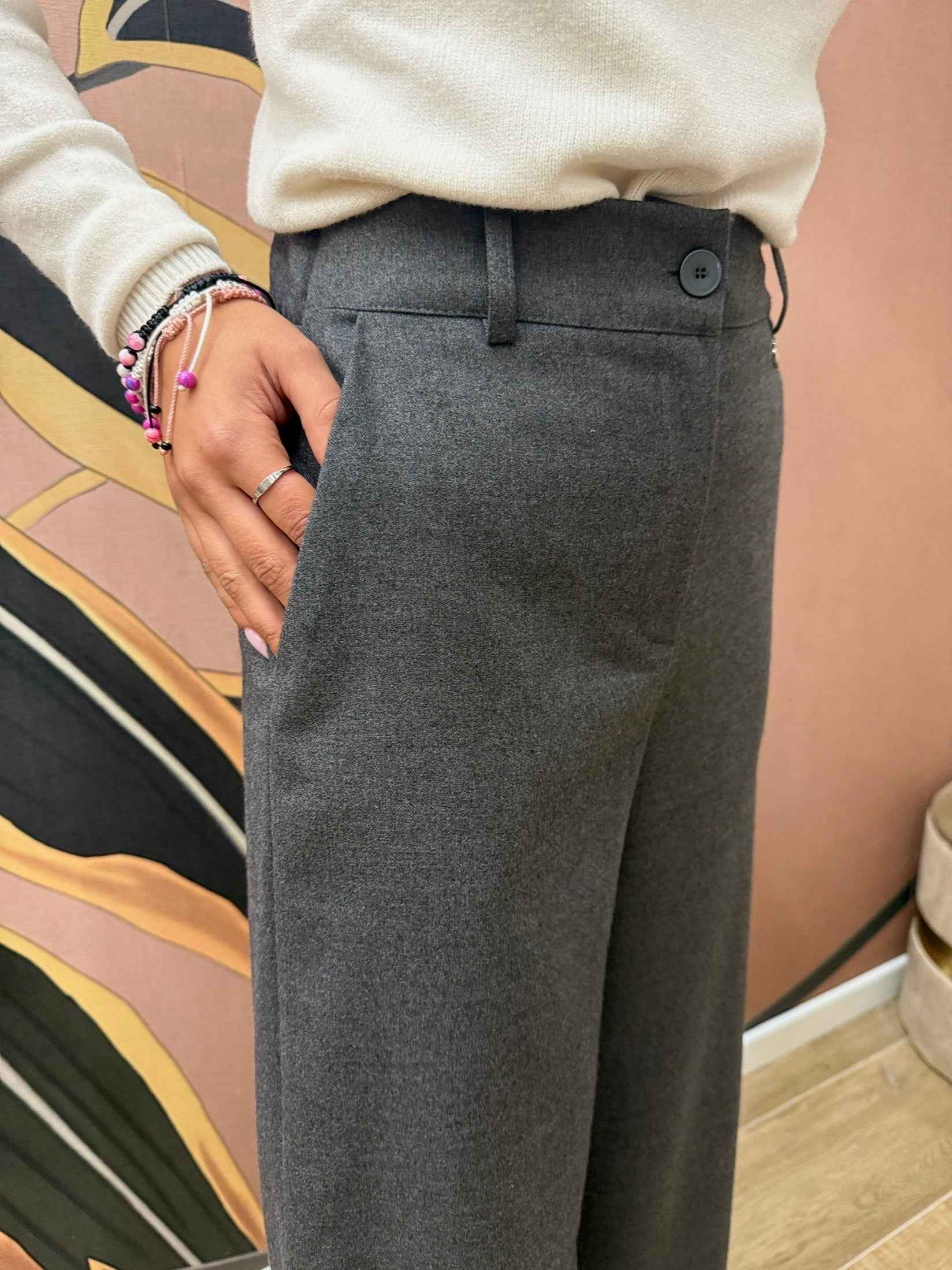 Pantalone palazzo - ANTRACITE