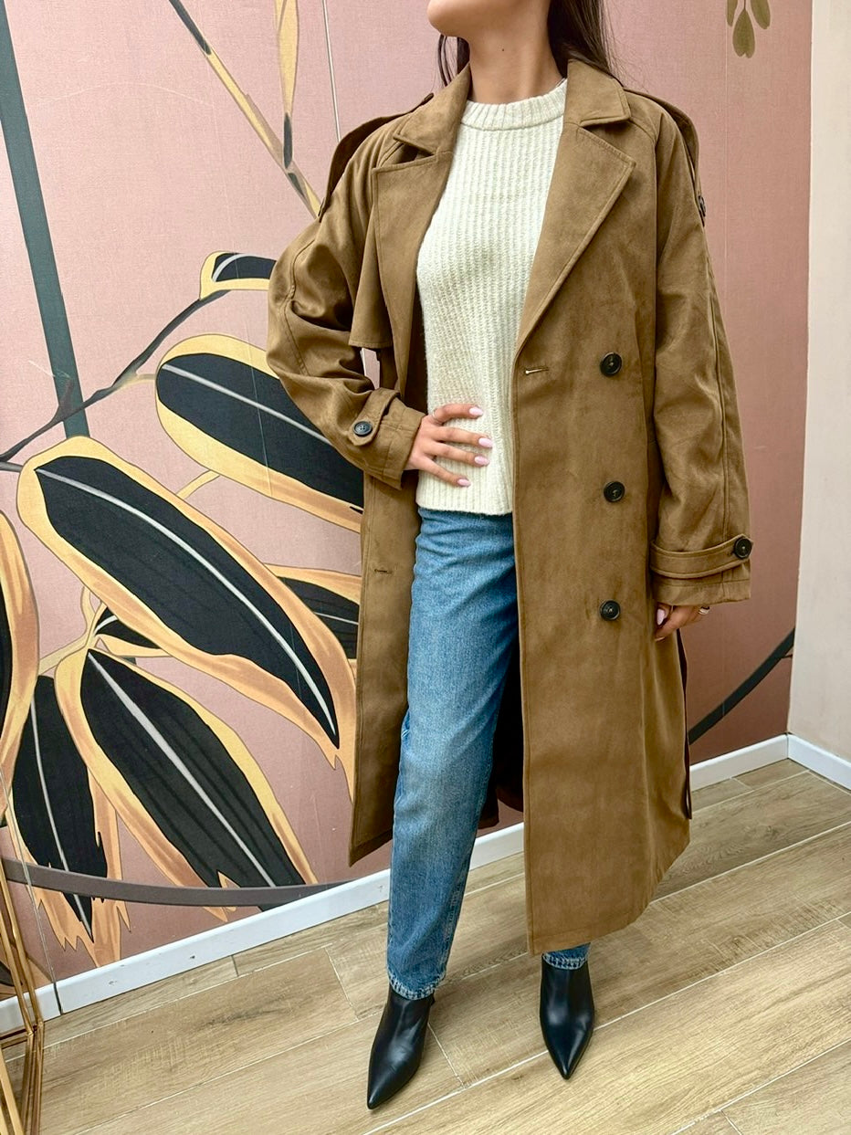 Trench lungo in ecodainetto - BISCOTTO